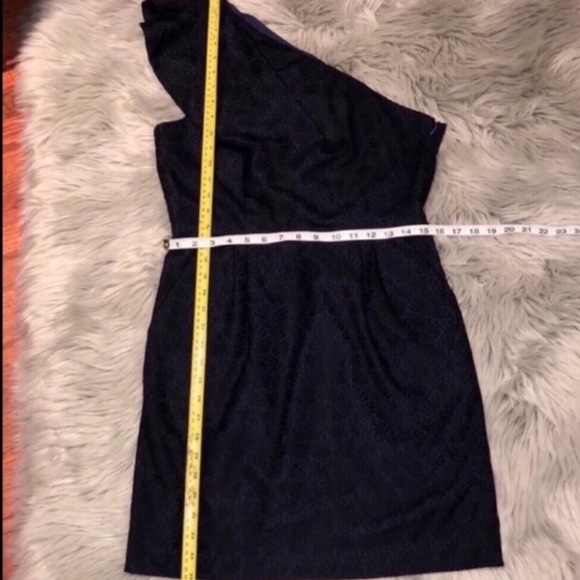 BCBGeneration NWT Navy Lace Overlay One Strap Summer Formal Cocktail Dress - Picture 8 of 8